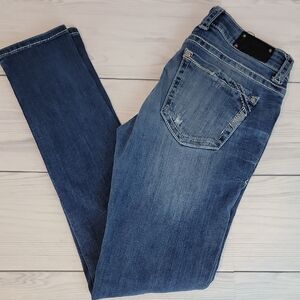 Buckle Black Blue Denim Skinny Jeans Fit #53 Womens Size Waist 27
